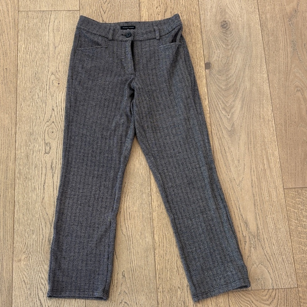 Universal Standard Cigarette Ponte Pants, Taupe Herringbone